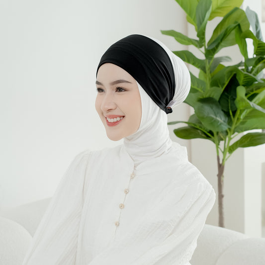 Ciput Bandana Karet Jersey Hitam - Demar Hijab