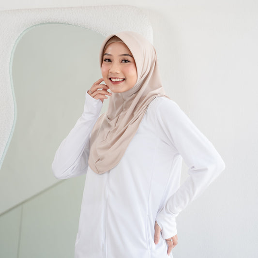 Almas Hijab Pet Instan Jersey Cream