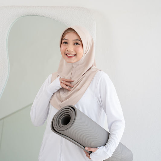 Almas Hijab Pet Instan Jersey Cream