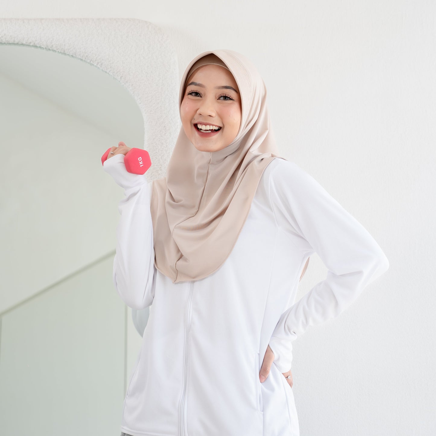 Almas Hijab Pet Instan Jersey Cream