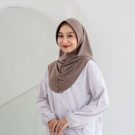 Almas Hijab Pet Instan Jersey Khaki