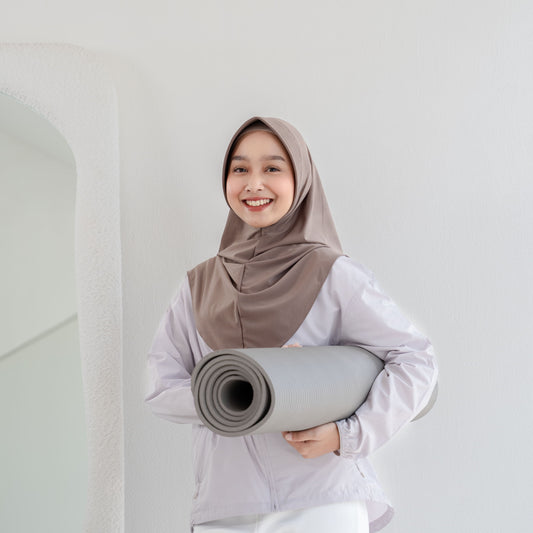 Almas Hijab Pet Instan Jersey Khaki