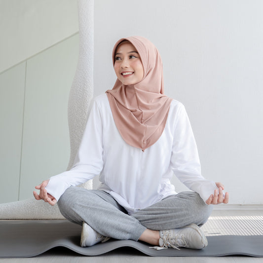 Almas Hijab Pet Instan Jersey Mocca