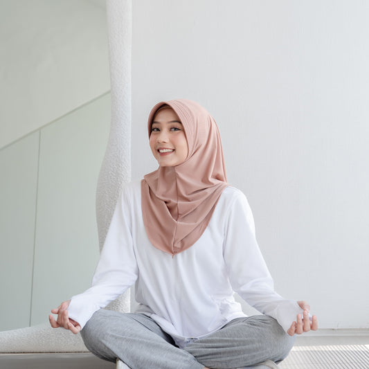 Almas Hijab Pet Instan Jersey Mocca