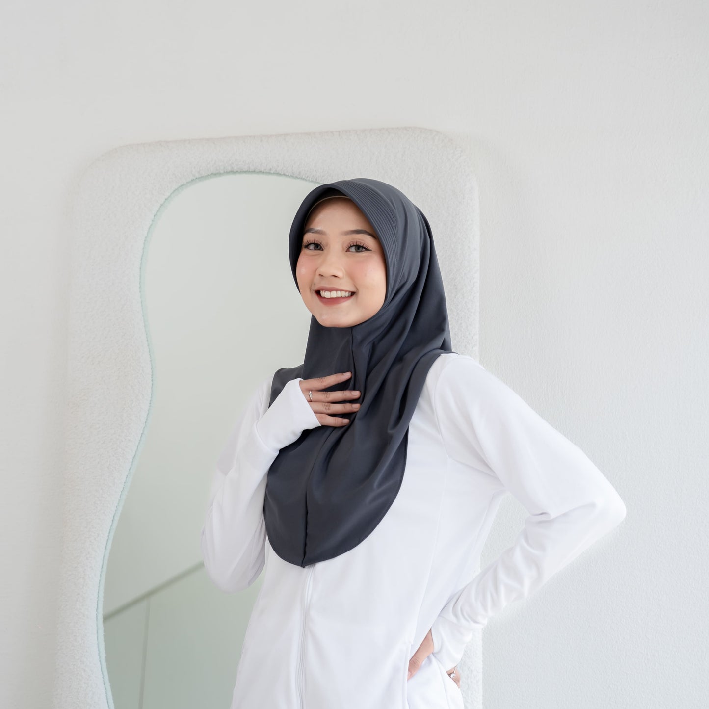Almas Hijab Pet Instan Jersey Abu