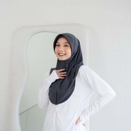 Almas Hijab Pet Instan Jersey Abu