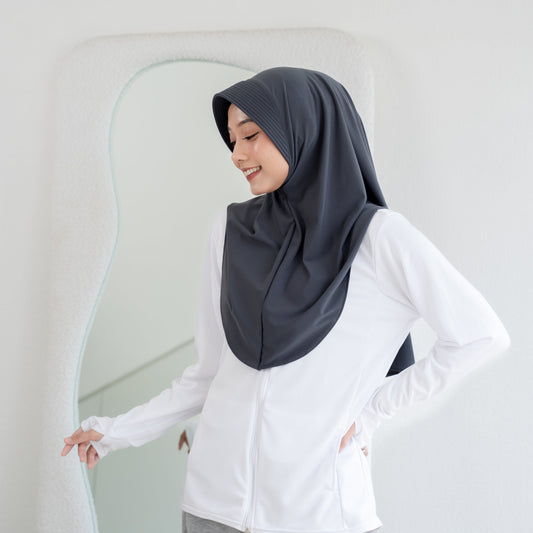 Almas Hijab Pet Instan Jersey Abu