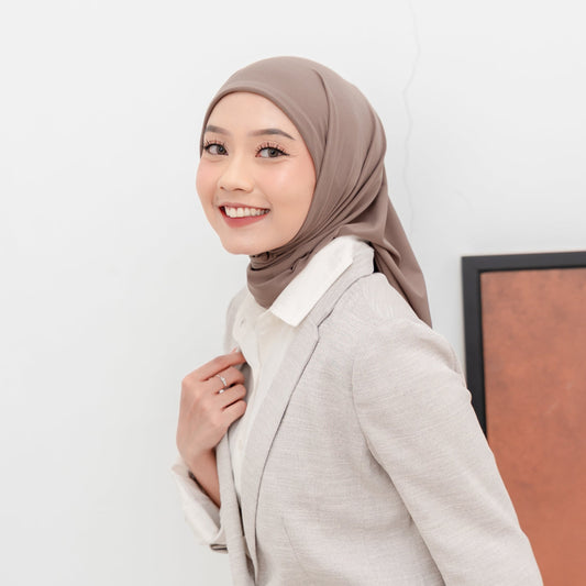 Yasmeen Pashmina Segitiga Inner Jersey Khaki