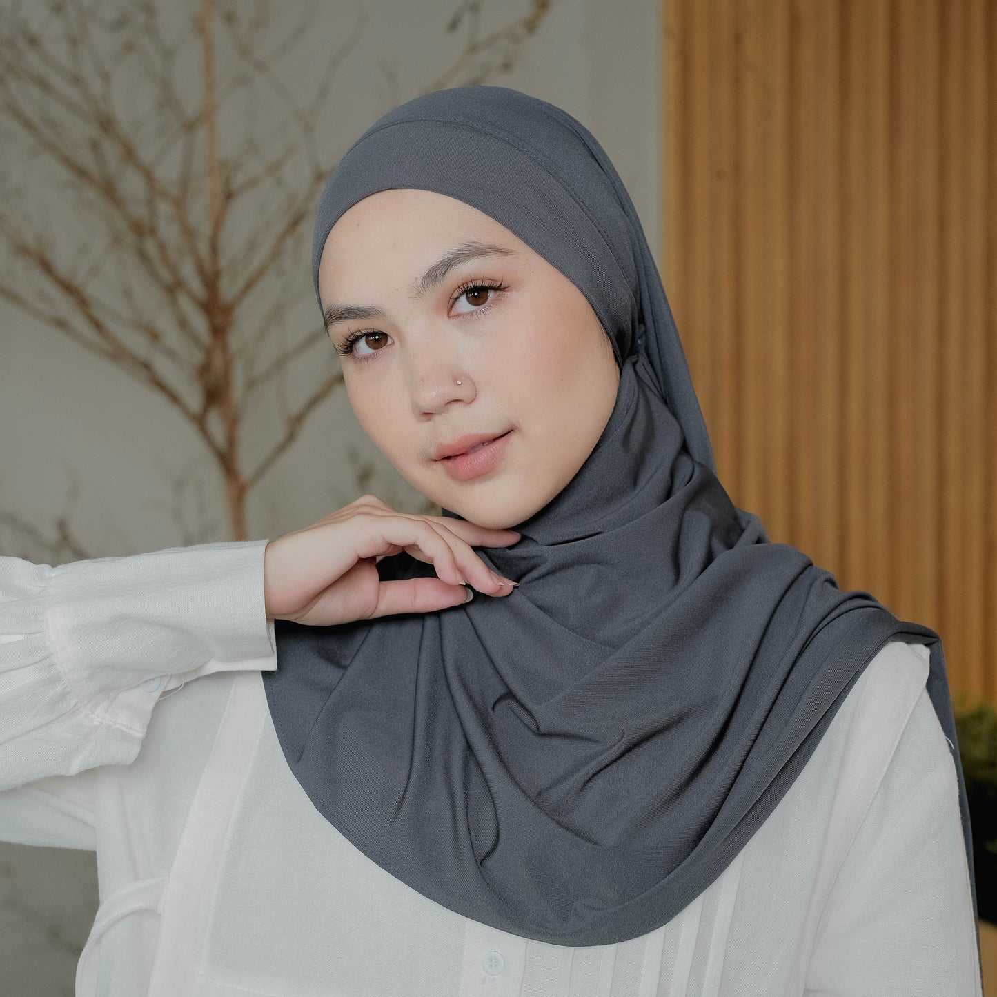 Ameera Pashmina Tali Instan Jersey Abu