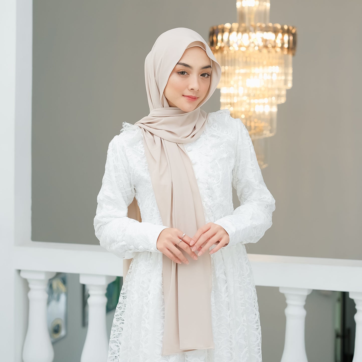Senna Pashmina Inner 2in1 Jersey Cream