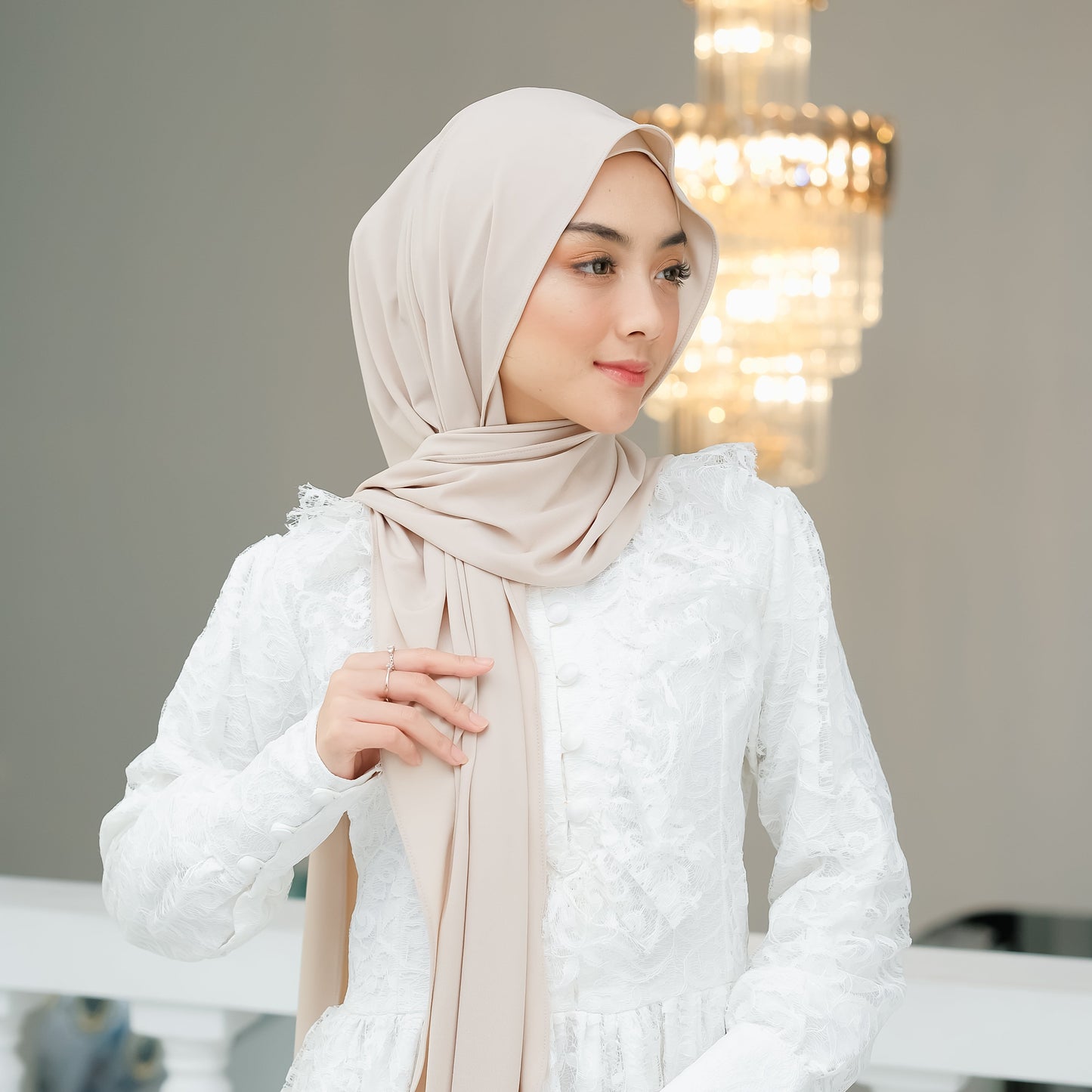 Senna Pashmina Inner 2in1 Jersey Cream