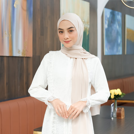 Aleeya Pashmina Instan Jersey Cream