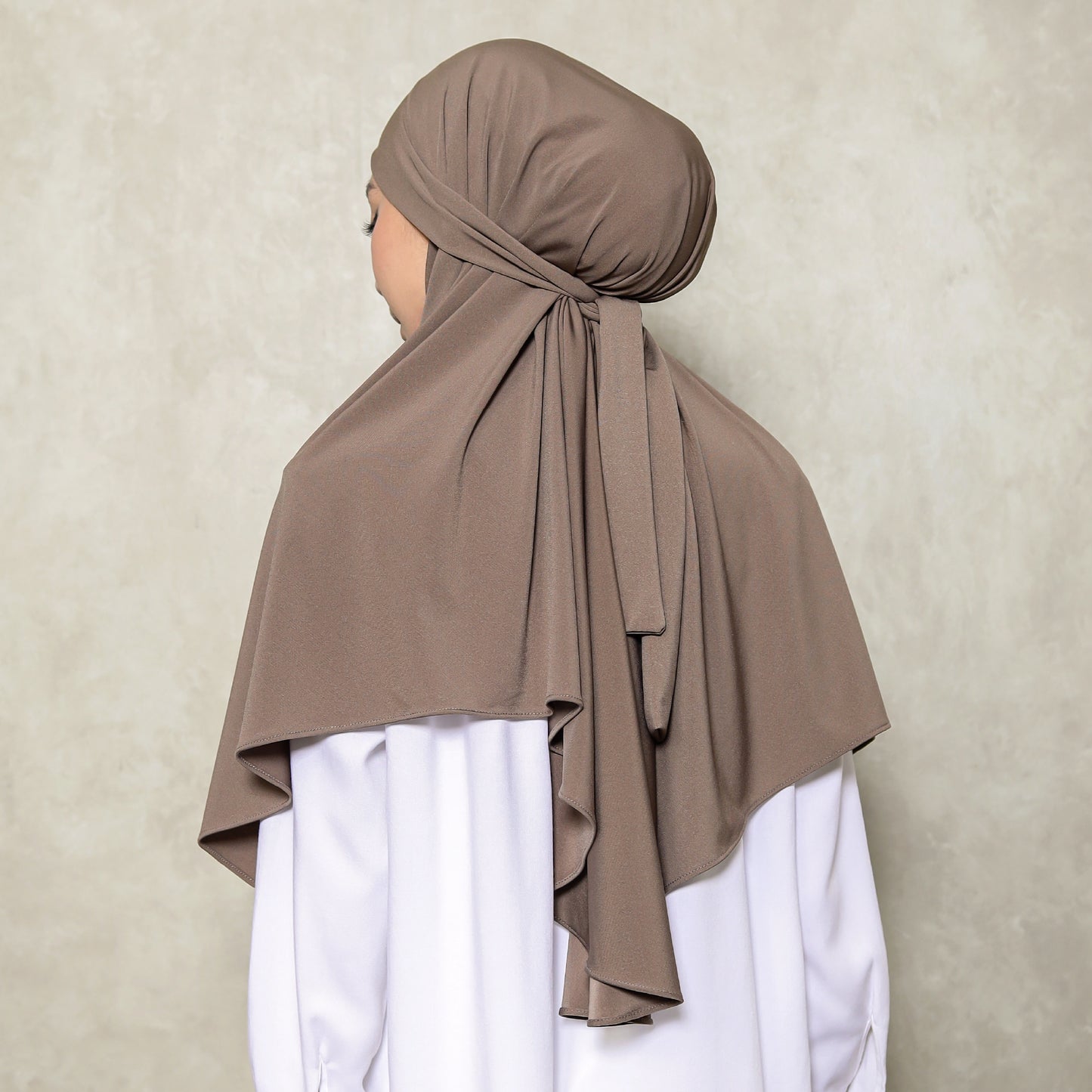Aisha French Khimar Syari Instan Jersey Khaki