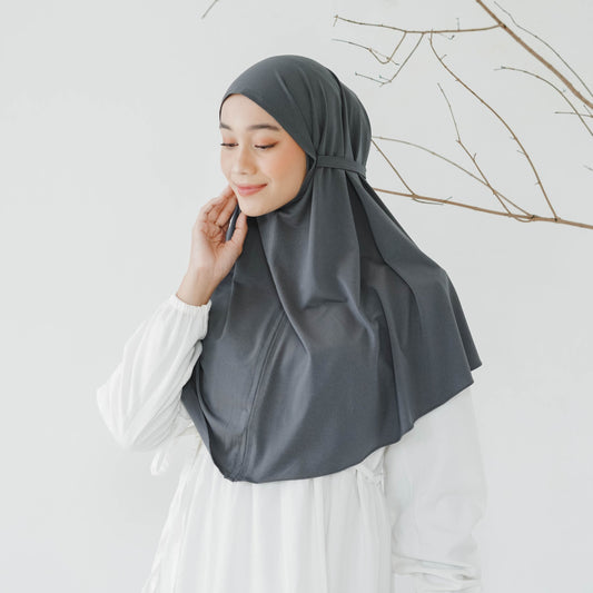 Aruna Hijab Bergo Jersey Abu - Demar Hijab