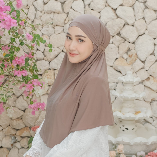Aruna Hijab Bergo Jersey Khaki - Demar Hijab