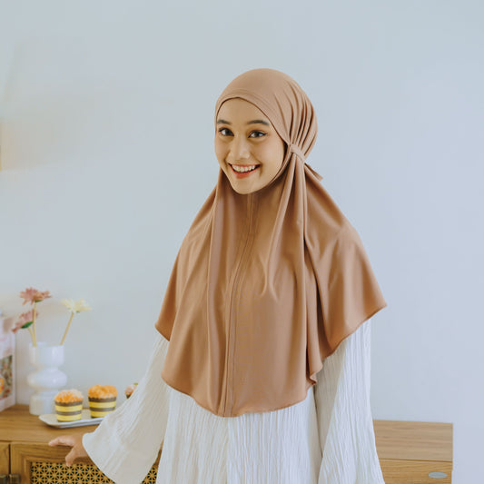 Aruna Hijab Bergo Jersey Mocca - Demar Hijab