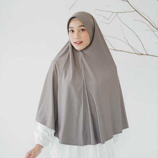Samaira Hijab Bergo Jumbo Pet Jersey Khaki - Demar Hijab