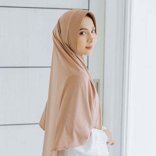 Samaira Hijab Bergo Jumbo Pet Jersey Mocca - Demar Hijab