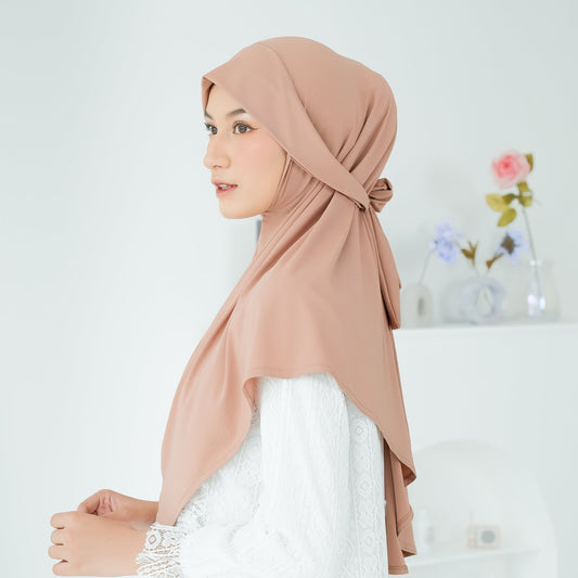 Naira Hijab Tali Pet Instan Jersey Mocca - Demar Hijab