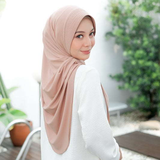 Wafa Hijab Bergo Oval Instan Syari Mocca - Demar Hijab