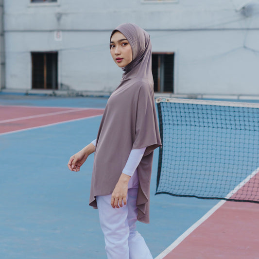 Qaila Hijab Sport Lengan Instan Jersey Khaki - Demar Hijab