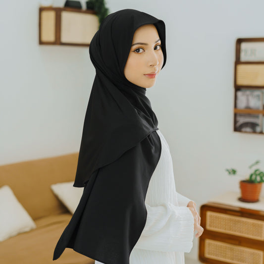 Medina Pashmina Inner Menutup Leher Jersey Hitam - Demar Hijab