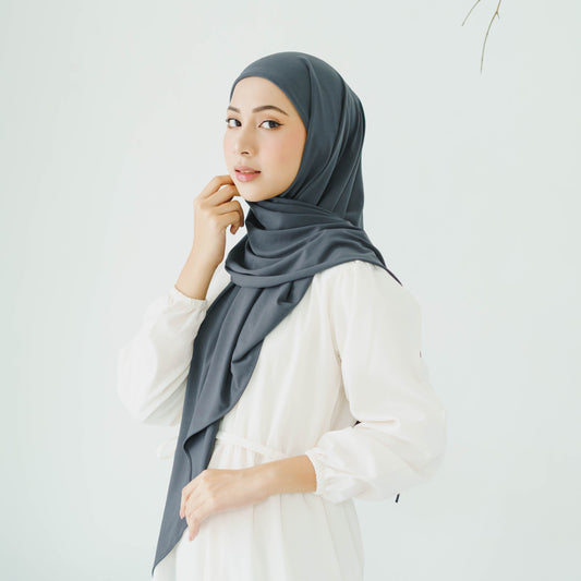 Yasmeen Pashmina Segitiga Inner Jersey Abu - Demar Hijab