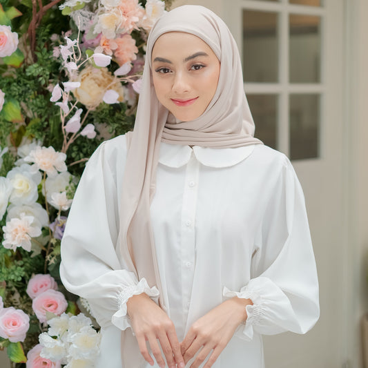 Yasmeen Pashmina Segitiga Inner Jersey Cream - Demar Hijab