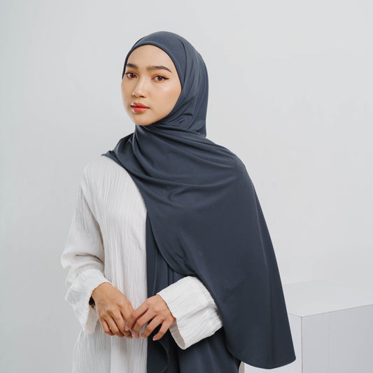 Amina Pashmina Inner Oval Jersey Abu - Demar Hijab
