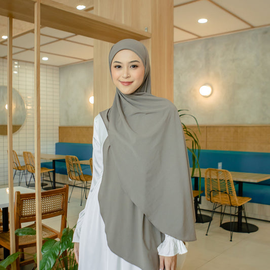 Amina Pashmina Inner Oval Jersey Khaki - Demar Hijab