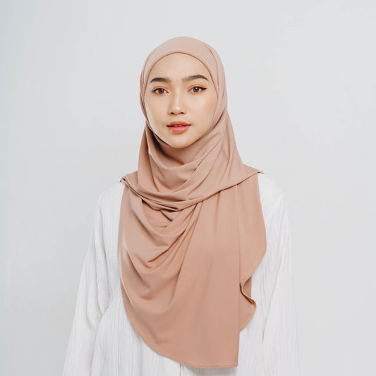 Amina Pashmina Inner Oval Jersey Mocca