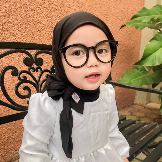 Jenna Pashmina Anak Jersey Hitam - Demar Hijab