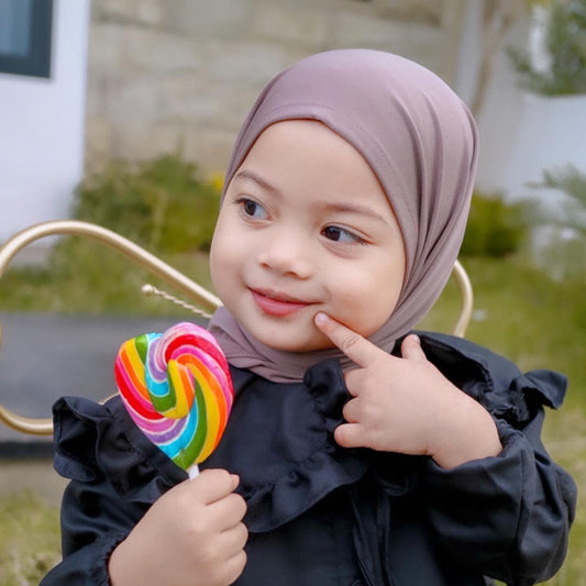Jenna Pashmina Anak Jersey Khaki - Demar Hijab