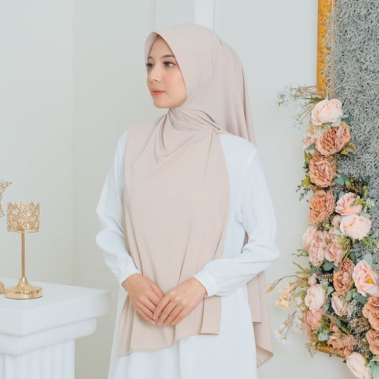 Kaleela Pashmina Pet Instan Jersey Cream - Demar Hijab