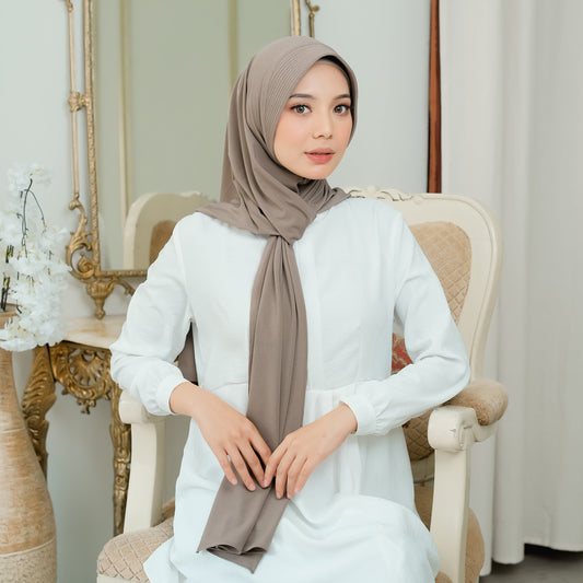 Kaleela Pashmina Pet Instan Jersey Khaki - Demar Hijab