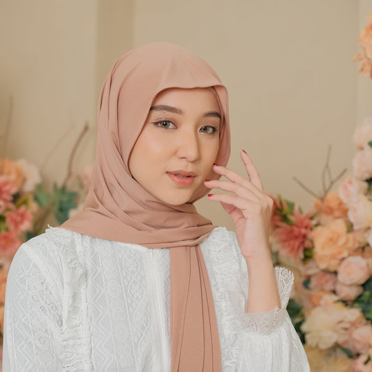 Senna Pashmina Inner 2in1 Jersey Mocca - Demar Hijab