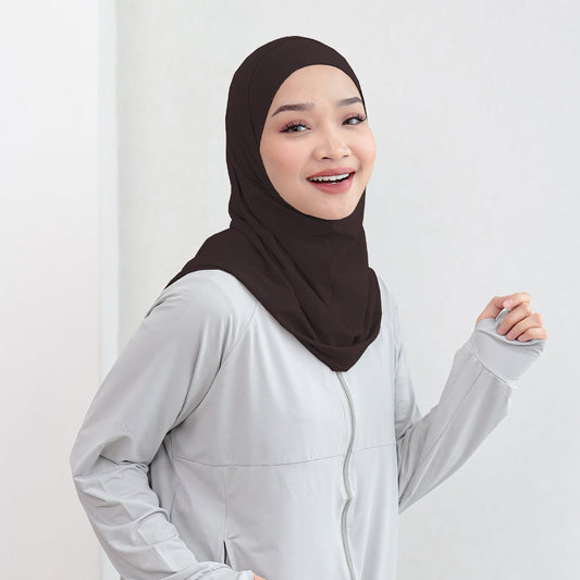Aira Hijab Sport Bergo Instant Mahogany