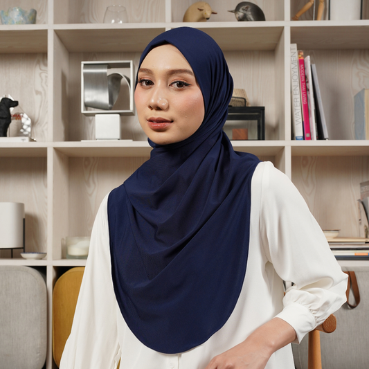Safa Hijab Instan Oval Non Pet Syari Navy
