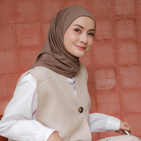Yasmeen Pashmina Segitiga Inner Jersey Khaki